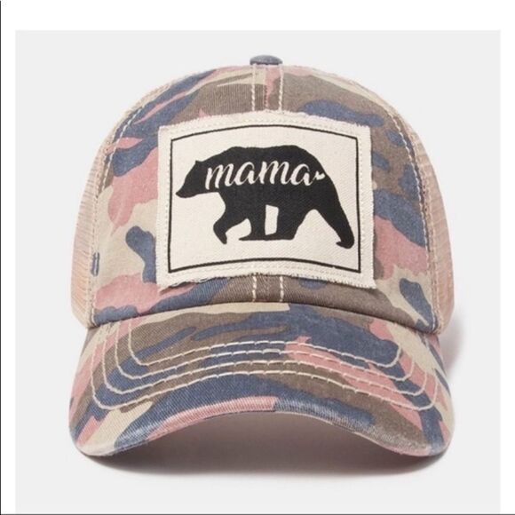 David And Young Mama Bear Camo Print Baseball Cap - Picture 1 of 4